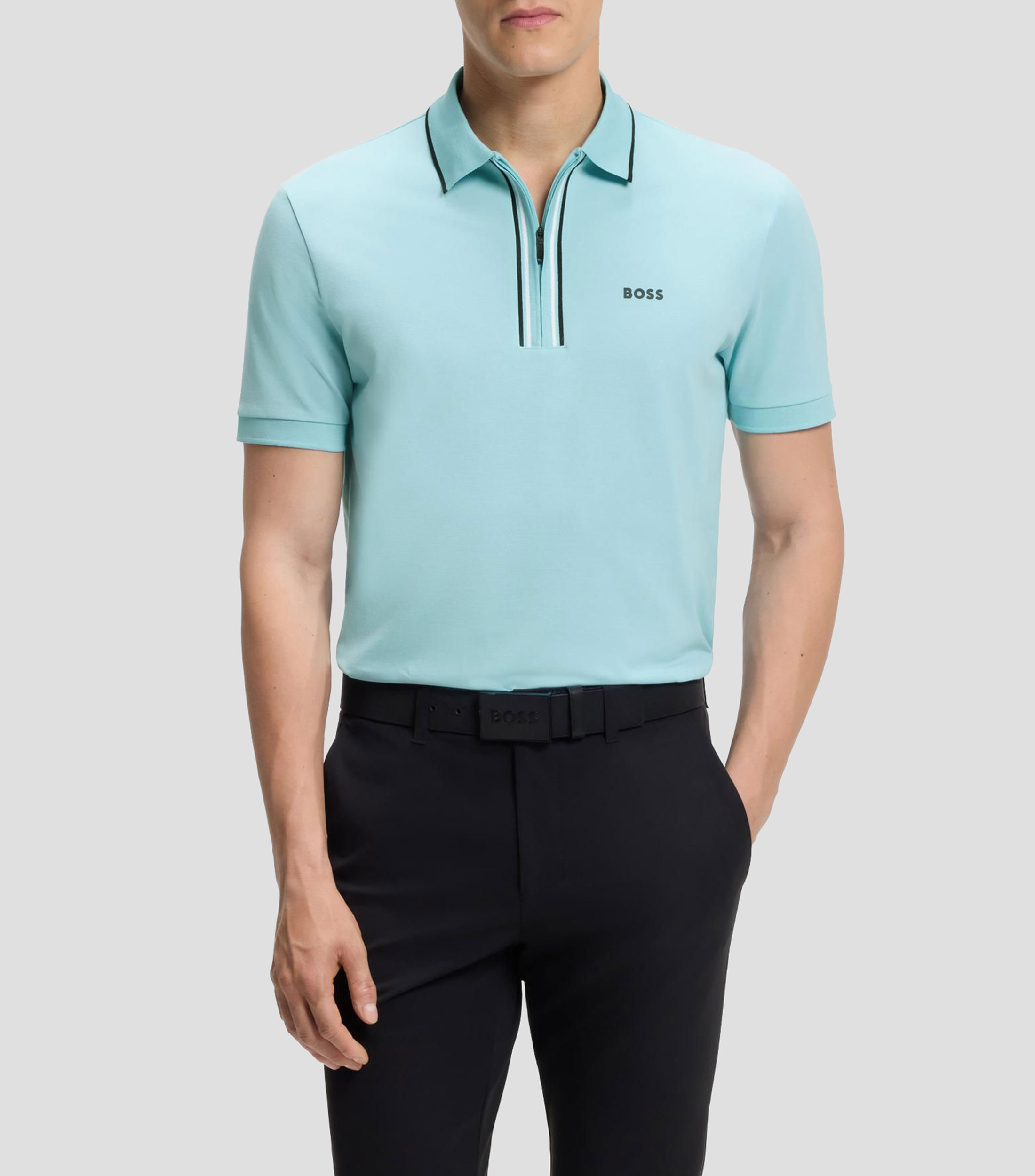 Playera tipo polo Active slim de algodón elástico con absorción de humedad Hombre